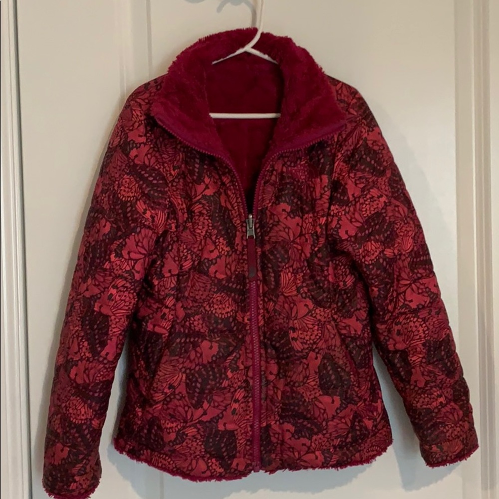 North Face girls’ reversible winter coat.